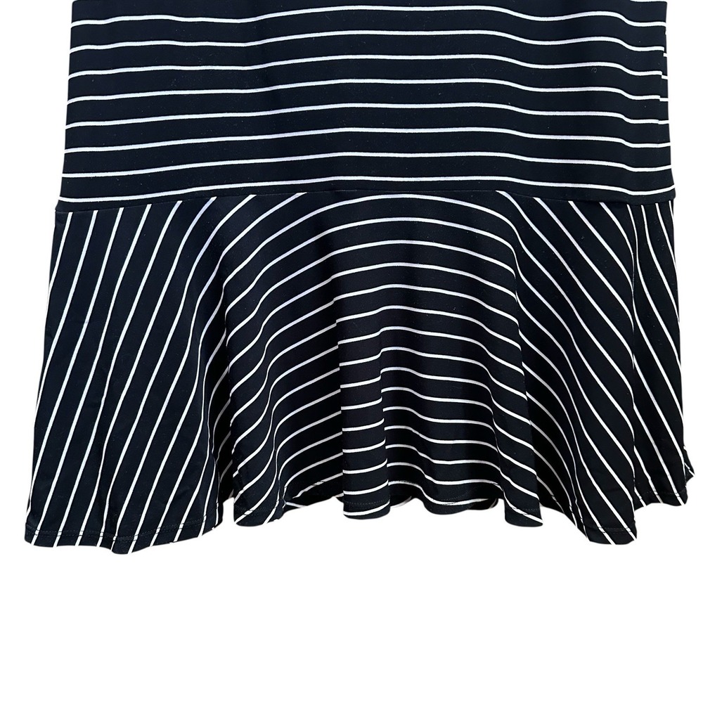 Ralph Lauren Women Stripes Black White Stretch 3/4 Sleeve Flowy Bottom Size S - Picture 3 of 6